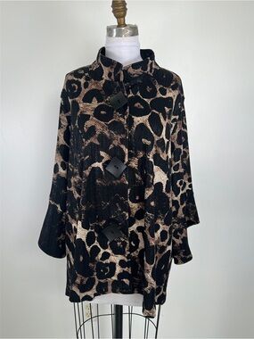 EUC! Ali Miles Leopard Print Jacket Size 1X